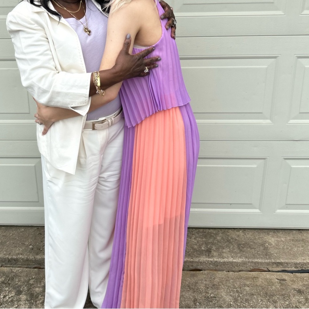 Chic Lavender and Peach Dress - Picture 2 of 7